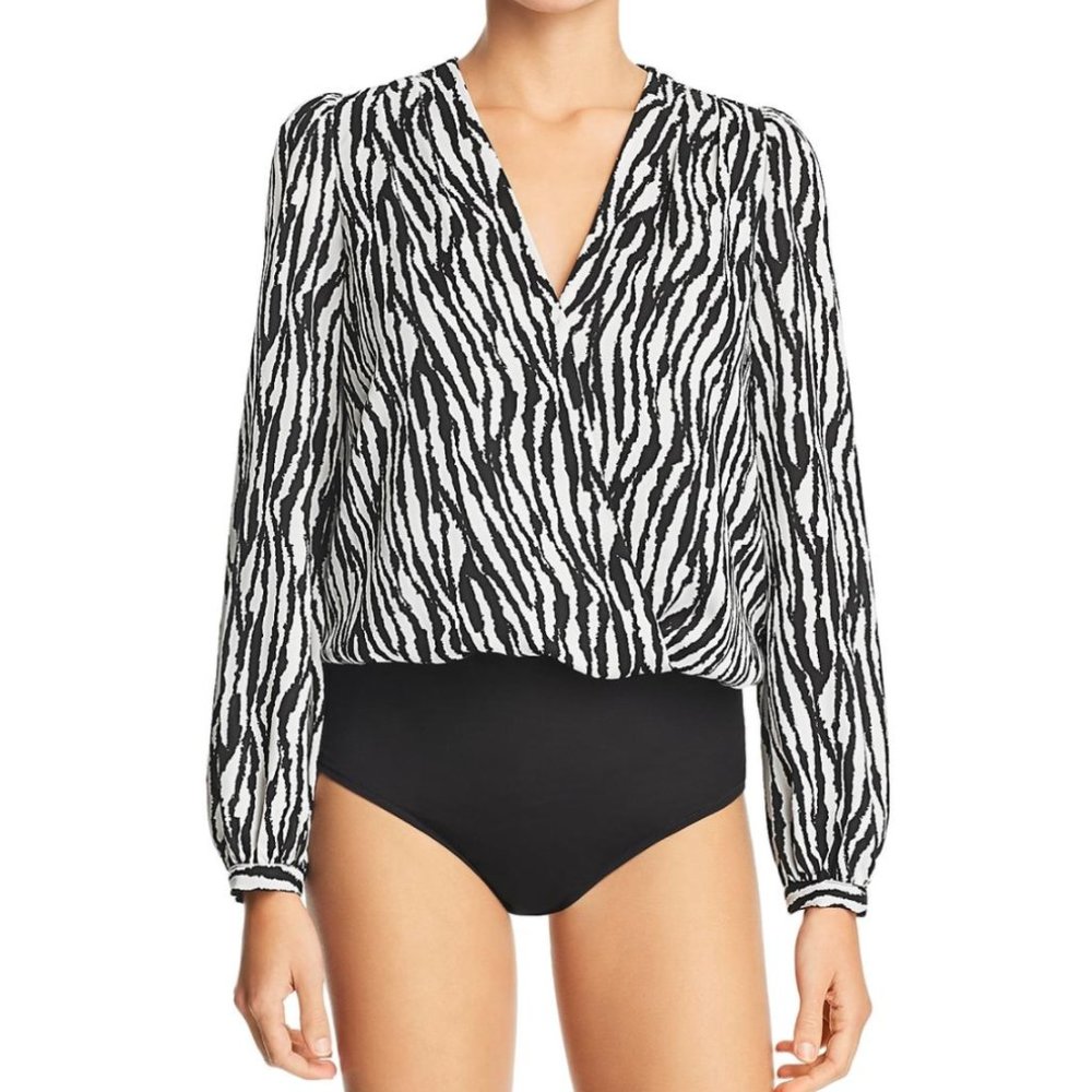 LUCYPARIS zebra print bodysuit